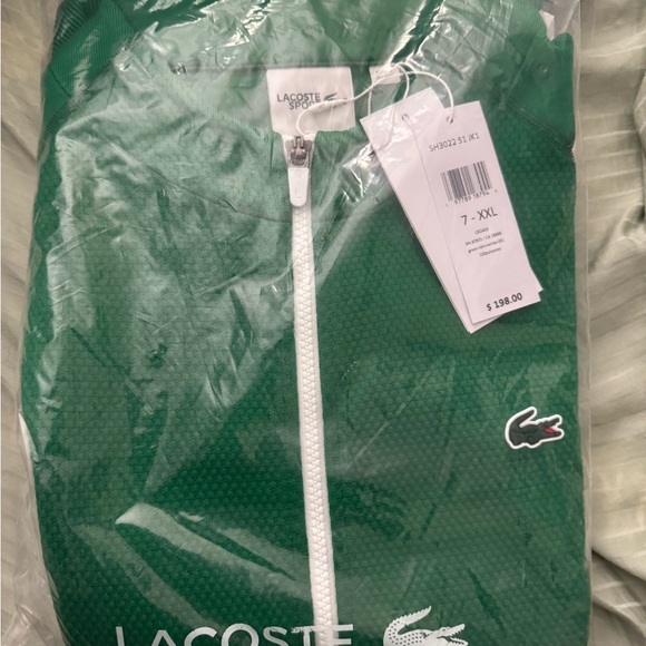 Lacoste Green and White Windbreaker Jacket
